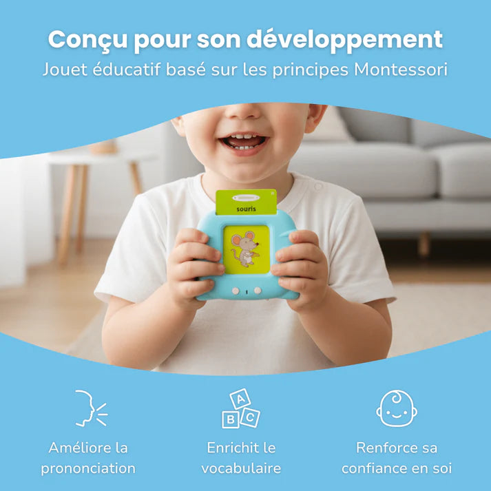 Développez le langage et la concentration de votre enfant dès 1 an — sans écran, sans effort, grâce à un jeu autonome validé Montessori.