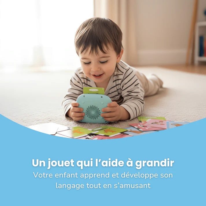 Développez le langage et la concentration de votre enfant dès 1 an — sans écran, sans effort, grâce à un jeu autonome validé Montessori.